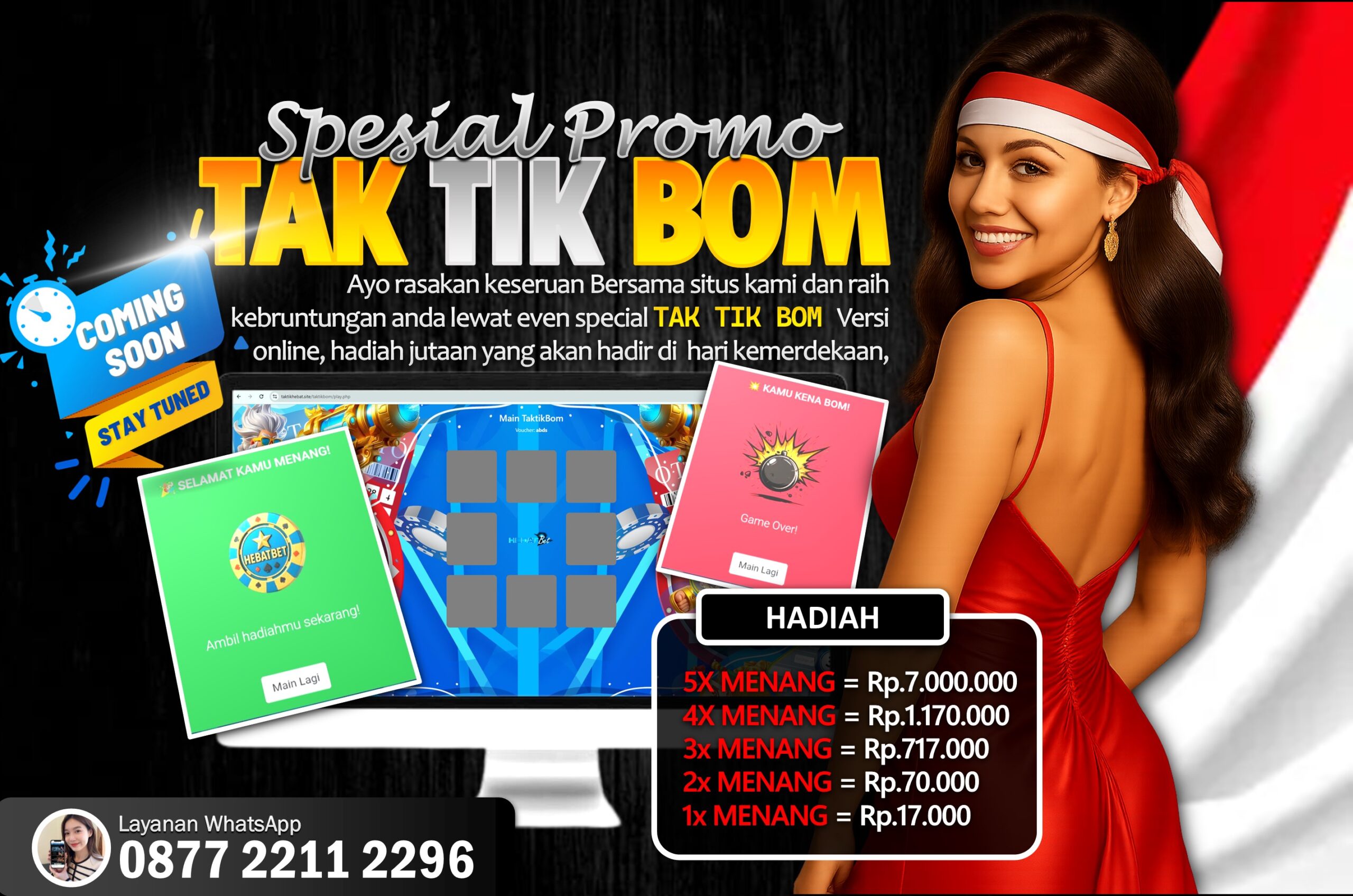 Promo Merdeka VIP HEBATBET Main Tak Tik Bom!!